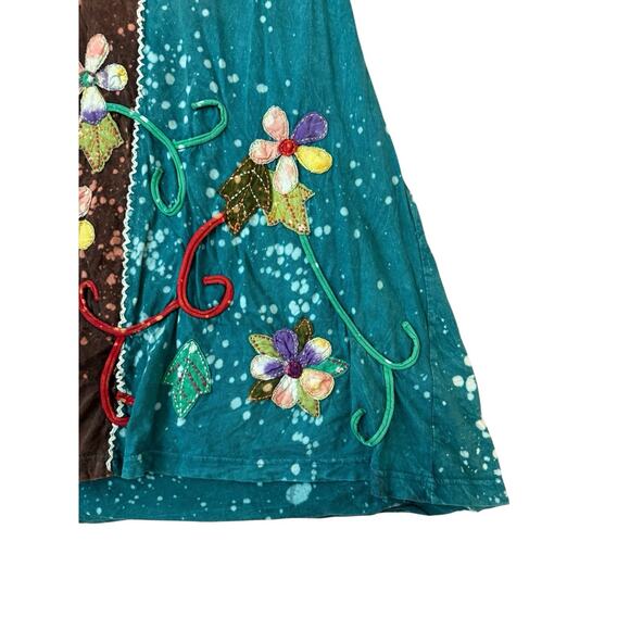 Rising International‎ Tunic Dress Tube Top Embroidered Boho 90s Applique Small - Picture 2 of 7